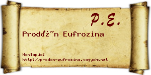 Prodán Eufrozina névjegykártya